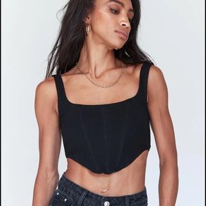 Rib bustier black top!